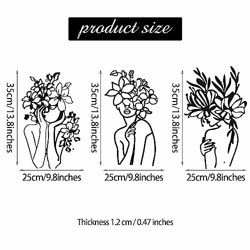 Illustration de trois silhouettes féminines avec des fleurs.
