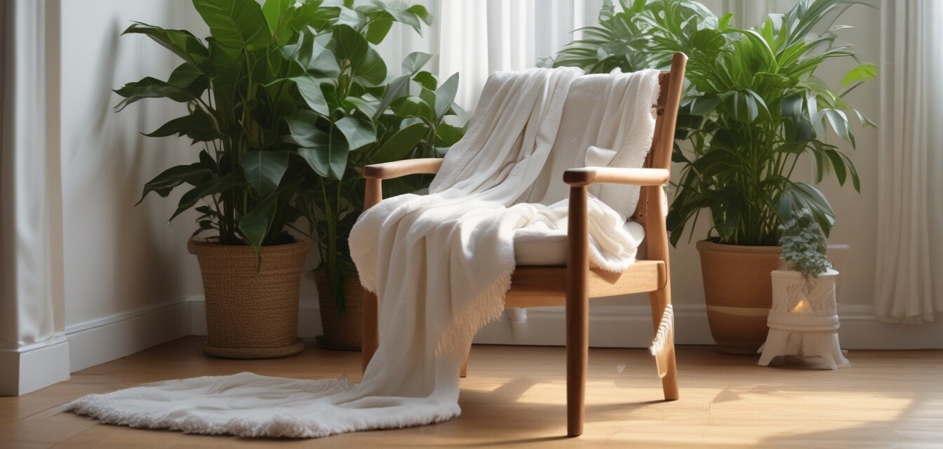 Cozy textiles in a home setting