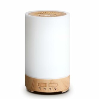Diffuseur d'arômes cylindrique avec base en bois