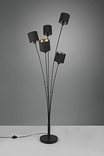 Lampadaire Tommy en métal noir