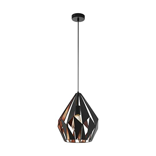 Lampe suspendue géométrique moderne en métal noir.