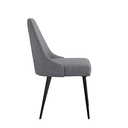 Chaise moderne grise vue de côté.